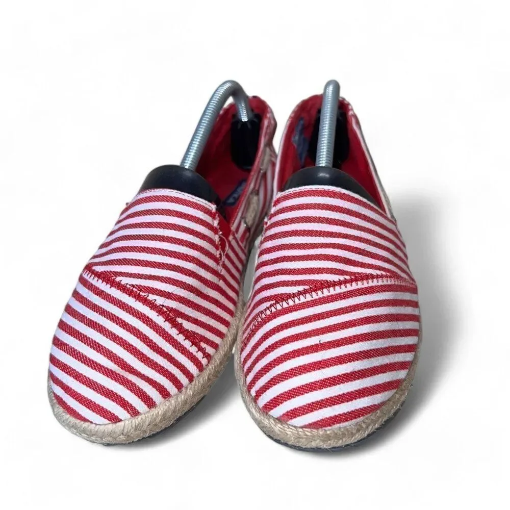 Nautica Rudder 2‎ Anchor Espadrille Slip-on Red / White Stripe Women's 7